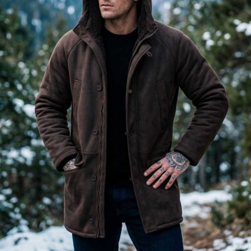 New Men's Faux Fur Lined Hoode - Hunting Outdoor Jacket recension och pris