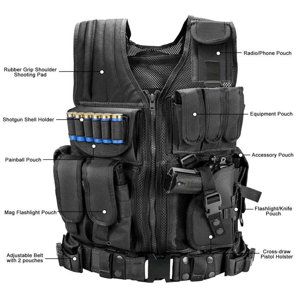 Adjustable Molle Tactical Vest - Hunting Outdoor Jacket recension och pris