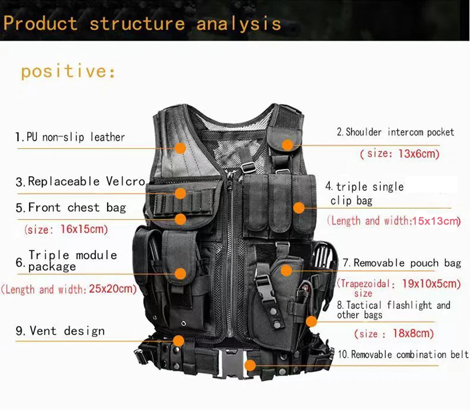 Adjustable Molle Tactical Vest - Hunting Outdoor Jacket recension och pris