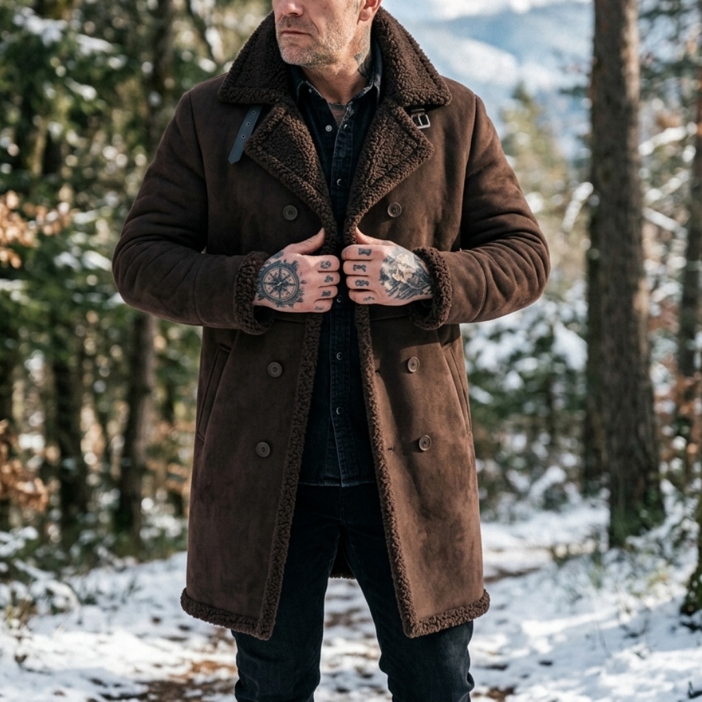 Men's Faux Suede Fur Lined Win - Hunting Outdoor Jacket recension och pris
