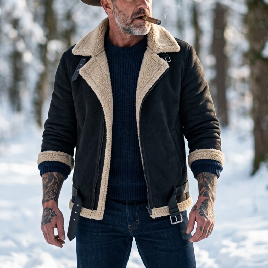 Men Winter Faux Suede Jacket F - Hunting Outdoor Jacket recension och pris