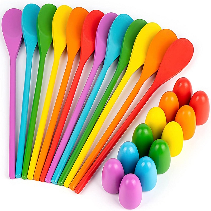 6Pcs Wooden Egg Spoon Race Gam - Outdoor Hunting Games For Kids recension och pris