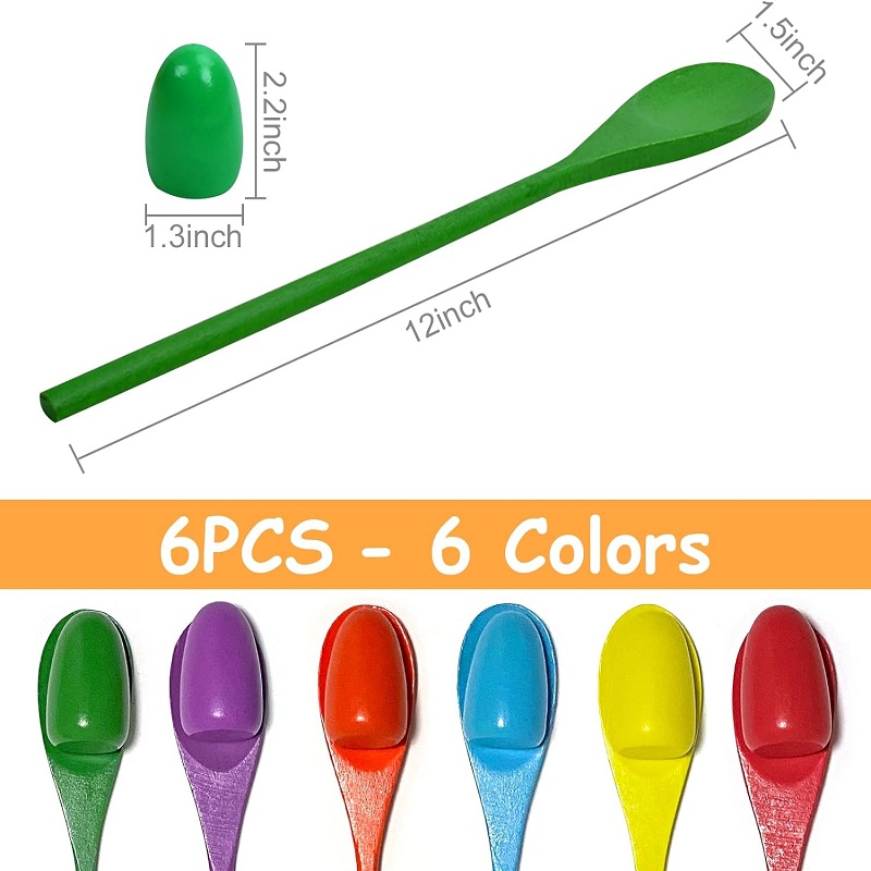 6Pcs Wooden Egg Spoon Race Gam - Outdoor Hunting Games For Kids recension och pris